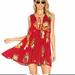 Free People Dresses | Fp Red Floral Sleeveless Mini Swing Dress | Color: Red/Yellow | Size: Xs