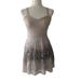 Free People Dresses | Free People Flocked Lace Dress Women's Fit And Flare Sleeveless Size Xs | Color: Black/Cream | Size: Xs