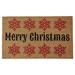 Northlight Seasonal Natural Coir Merry Christmas Snowflake Doormat 18" x 30" Coir, Rubber in Brown | 30 H x 18 W x 0.75 D in | Wayfair