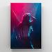 Latitude Run® Dancer Chic Under Blue & Red Lights - 1 Piece Rectangle Graphic Art Print On Wrapped Canvas in Blue/Pink | Wayfair