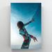 Latitude Run® A Dancer Girl In Blue Dress Under Sky - 1 Piece Rectangle Graphic Art Print On Wrapped Canvas in Blue/White | Wayfair