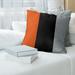 ArtVerse Baltimore Baseball Linen Striped Pillow Cover Linen in Orange/Gray/Black | 18 H x 18 W x 1.5 D in | Wayfair MBS040-SLGPOLC