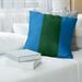 ArtVerse Milwaukee Basketball Linen Striped Pillow Cover Linen in Green/Blue | 20 H x 20 W x 1.5 D in | Wayfair NBS223-SQPG2LC