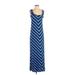 Apt. 9 Casual Dress - Maxi: Blue Chevron/Herringbone Dresses - Women's Size X-Small