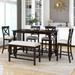 Nestfair 6-Piece Counter Height Dining Table Set with Chairs and Bench
