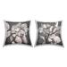 Stupell Gray Floral Close Up Neutral Flowers Decorative Printed Throw Pillows by Stellar Design Studio (Set of 2)
