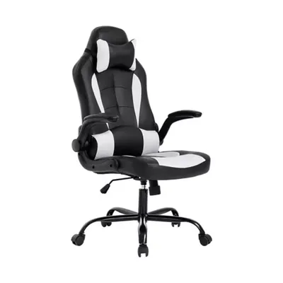 Bestoffice Pu Leather Executive Ergonomic Gaming Chair With Lumbar Support, White