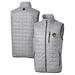 Men's Cutter & Buck Gray Milwaukee Brewers Rainier Full-Zip Puffer Vest