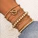 Free People Jewelry | Fp Layered Gold Bracelets Beaded | Color: Gold | Size: Os