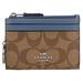 Coach Bags | New Coach Brown Blue Mini Skinny Id Case Monogram Signature Card Case Wallet | Color: Blue/Tan | Size: Os