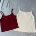 Brandy Melville Tops | Brandy Melville Cream Tank Top And American Eagle Burgundy Crop Top Bundle | Color: Cream/Red | Size: Xs