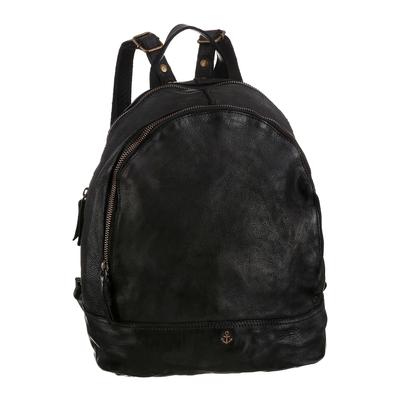 Cityrucksack HARBOUR 2ND "Meghan", Gr. B/H/T: 27cm x 30cm x 13cm, grau (ash), Leder, modisch, Rucksäcke, aus Leder mit typischen Marken-Anker-Label und Schmuckanhänger Image