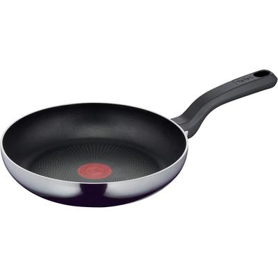 Bratpfanne TEFAL "Resist, sichere Titanium Antihaftversiegelung", schwarz, B:25,4cm H:5cm L:42,78cm Ø:24cm, Pfannen, Thermo-Signal bei idealer Brattemperatur, nicht induktionsgeeignet