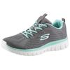 Sneaker SKECHERS "Graceful - Get Connected", Damen, Gr. 40, grau (grau, mint), Textil, sportlich, Schuhe, Freizeitschuh, Halbschuh, Schnürschuh mit Memory Foam