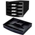 HAN Schubladenbox IMPULS 2.0 mit 4 geschlossenen Schubladen für DIN A4/C4 inkl. + HAN Schubladeneinsatz