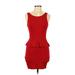 Zara TRF Casual Dress - Mini Scoop Neck Sleeveless: Red Solid Dresses - Women's Size Medium
