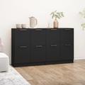 vidaXL Sideboards 2 pcs Black 60x30x70 cm Engineered Wood