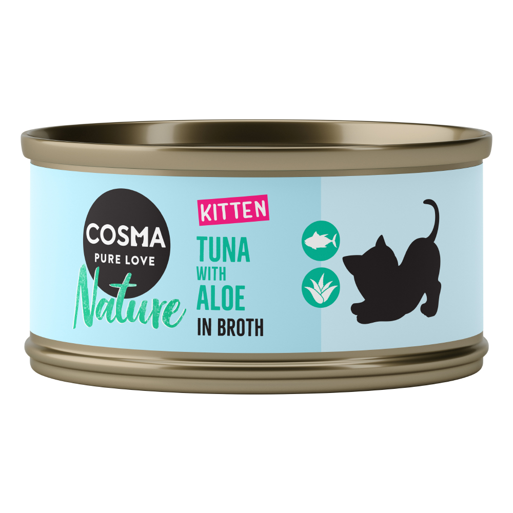 24x70g Kitten Tuna & Aloe Vera Cosma Nature Wet Cat Food