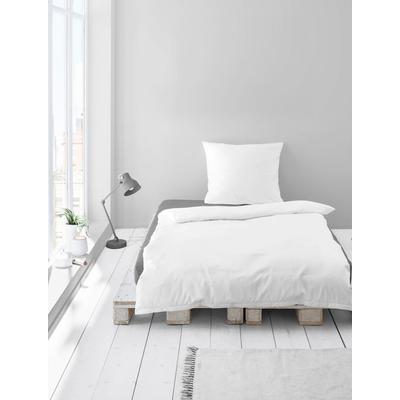 Bettwäsche BIERBAUM "Biber Uni", weiß, B/L: 155cm x 220cm, , Biber, B/L: 80cm x 80cm, Biber, Obermaterial: 100% Baumwolle, Bettwäsche, Schlichtes Unidesign: Zeitlos und stilvoll für jedes Schlafzimmer Image