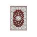 Shahbanu Rugs 250 KPSI Wool and Silk Hand Knotted Cherry Red Nain with Medallion and Flower Design Oriental Mat Rug (2'1"x3'2")