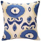 Pillow Decor Bold Blue Ikat 20x20 Decorative Pillow