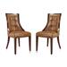 Fifth Avenue Cream and Walnut Faux Leather Dining Chair (Set of Two)