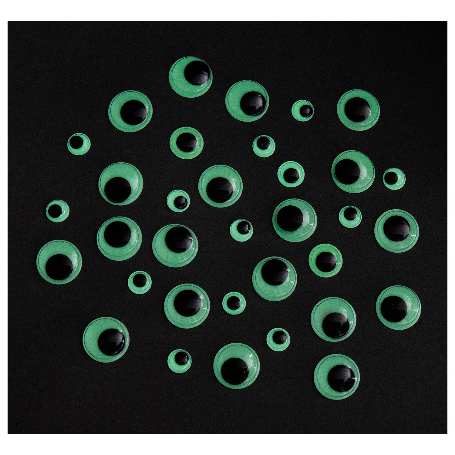 Wackelaugen Glow in the dark, 10–20 mm Ø, 40 Stück Image