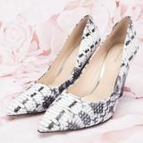 Coach Shoes | Coach Designer Snake Pattern Pointed Toe Orchard Wedge Pumps Heels Shoes | Color: Black/White | Size: 8