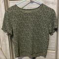 American Eagle Outfitters Tops | 3/$25 Aeo Crop Top Tee Size Xl | Color: Green | Size: Xl