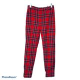 J. Crew Pants & Jumpsuits | J.Crew Cameron Pants Wool Red Plaid High Waisted Slim Tapered | Color: Black/Red | Size: 00