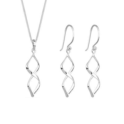 Elli - Spirale Form Geo 925 Sterling Silber Schmuck-Set 1 ct Damen