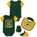 Newborn & Infant Green/Gold Green Bay Packers Little Champ Three-Piece Bodysuit Bib Booties Set