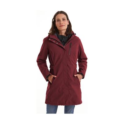 Parka KILLTEC "KOW 165 WMN PRK", Damen, Gr. 42, rot (weinrot), Oberstoff: 100% Polyester, Futter: 100% Polyester, Wattierung: 100% Polyester, sportlich, Jacken, Wasser- und winddichter Parka mit Teddyfleece und abnehmbarer Kapuze Image