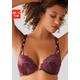 Push-up-BH NUANCE Gr. 80, Cup C, rot (weinrot) Damen BHs Schalen-BH Push-up-BH BH Spitzenwäsche Spitzen-BH Spitzen-BHs