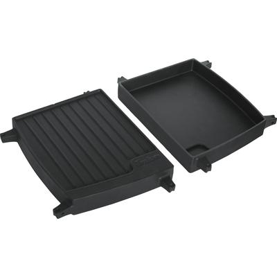 Grillplattenaufsatz ENDERS "Guss-Wendeplatte 1/2" Backbleche Gr. B/H/T: 23cm x 4cm x 32cm, schwarz BxTxH: 23x32x4 cm, Guss