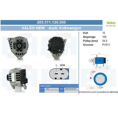 BV PSH Generator 12V 120A für VW 071903016E 06B903016G 071903016D 205.511.120.500