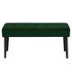 Banc contemporain en velours matelassé et pied en métal vert