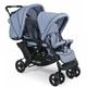 Geschwisterwagen CHIC4BABY "Duo, hellblau" blau (hellblau) Baby Kinderwagen Geschwisterwagen mit feststellbaren Doppelschwenk-Vorderrädern