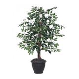 Vickerman 688458 - 4' Variegated Ficus Bush in Gray Pot (TBU0240-RG) Home Office Bushes
