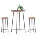 3-Piece Bar Table Set with 2 Stools, Modern Round Counter Table and Chairs Set