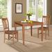 36 x 36 in. Solid Wood Dining Table with 2 Splatback Chairs - Distressed Oak