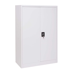 Mendler Aktenschrank HWC-H17, Stahlschrank Büroschrank, 2 Türen ~ 140x90cm weiß Image