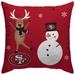 San Francisco 49ers 18'' x Holiday Reindeer Décor Pillow