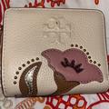 Tory Burch Bags | Authentic Nwt Tory Burch Thea Applique Bi Fold Color Wallet | Color: Cream/Orange | Size: Os