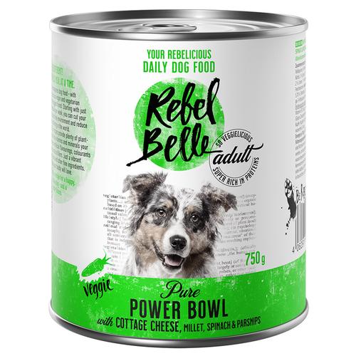 6 x 750 g Adult Pure Power Bowl veggie Rebel Belle Hundefutter nass