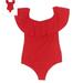 J. Crew Tops | J Crew Red Off The Shoulder Ruffle Body Suit | Color: Red | Size: M