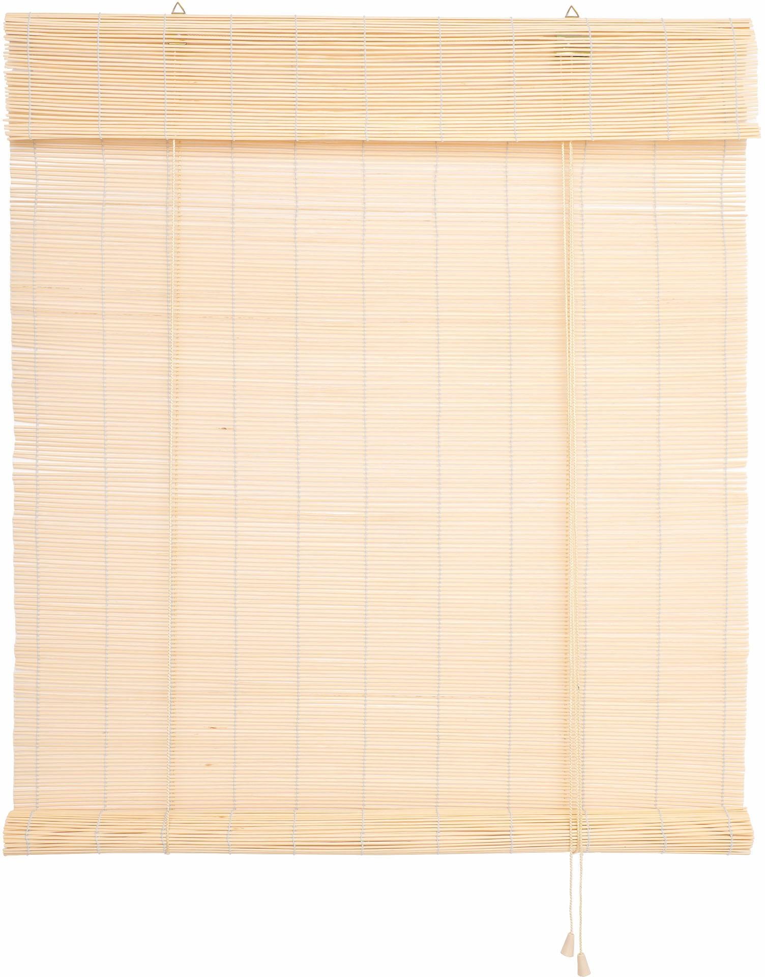 Seitenzugrollo LIEDECO "Bambus" Gr. 5, beige (naturfarben), B:140cm H:160cm, Obermaterial: 100% Bambus, Rollos, Bambusrollo