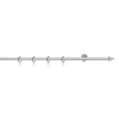 Gardinenstange GOOD LIFE "PUNTA" Gr. 3, grau (chromfarben), L:150cm Ø:16mm, Metall, Kunststoff, Gardinenstangen, mit Ringen Image