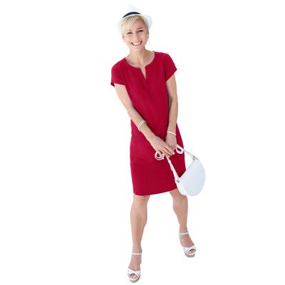 Sommerkleid CASUAL LOOKS "Kleid", Damen, Gr. 42, Normalgrößen, rot, 100% Viskose, unifarben, kurz, Rundhals, Kurzarm, Kleider Partykleid Image