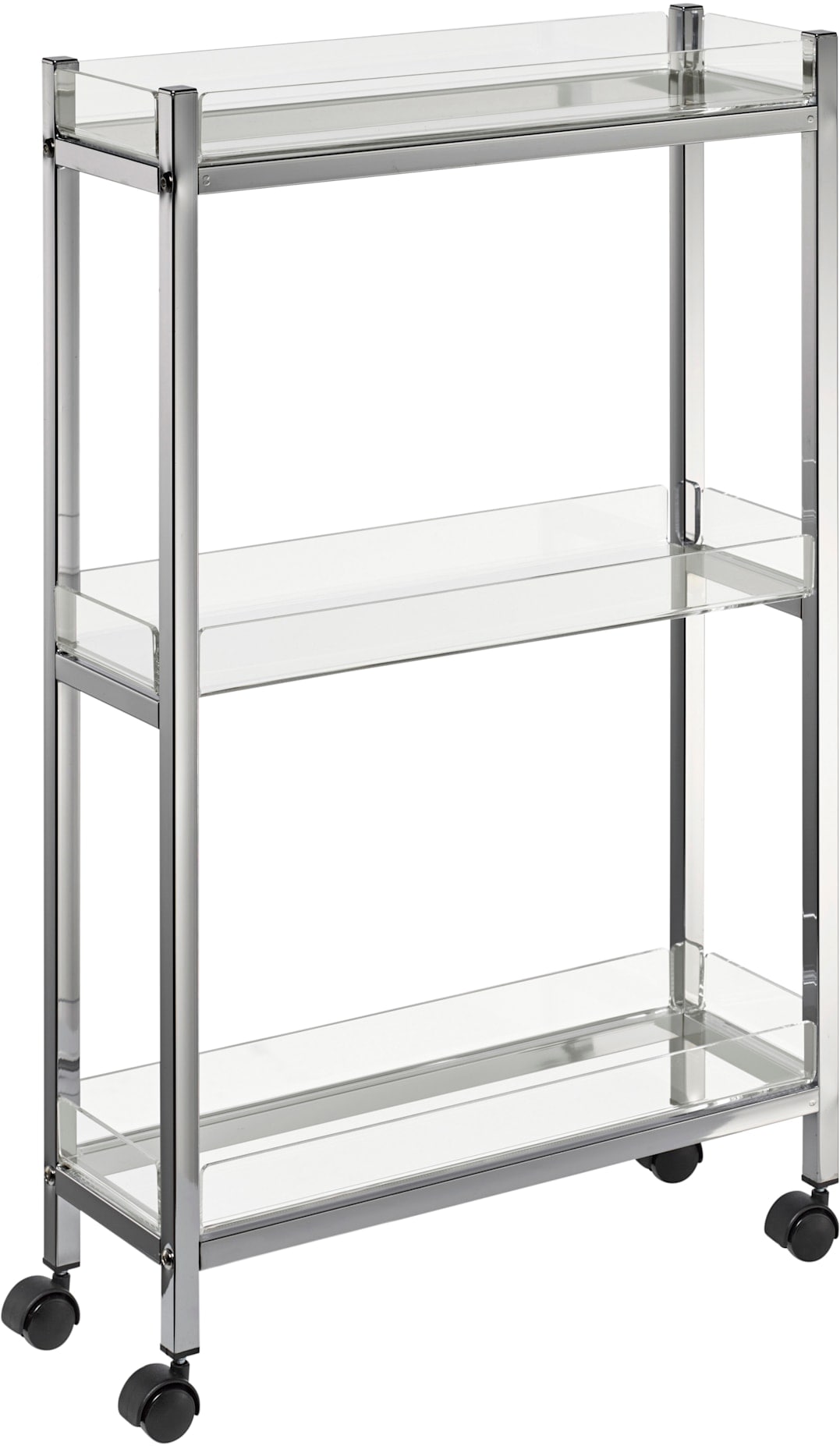 Rollwagen HEINE HOME, grau (chromfarben), B:45cm H:72cm T:15cm, Acryl, Metall, Rollwagen, Rollwagen